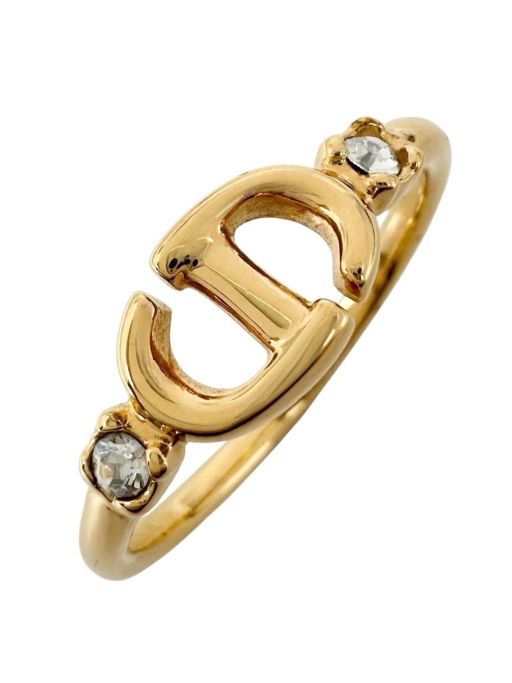 Dior CD Navy Crystal Gold Ring